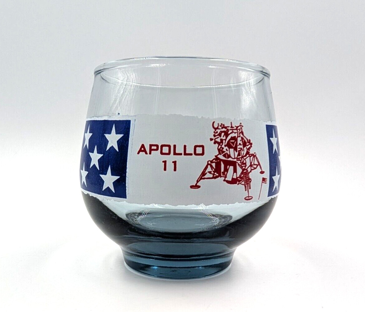 Vintage Apollo 11 First Man on The Moon 1969 Cocktail Glass Libbey Low Ball
