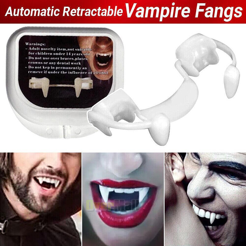 Reutilizable Dientes De Vampiro Para Niños Adultos Halloween Colmillos Cosplay