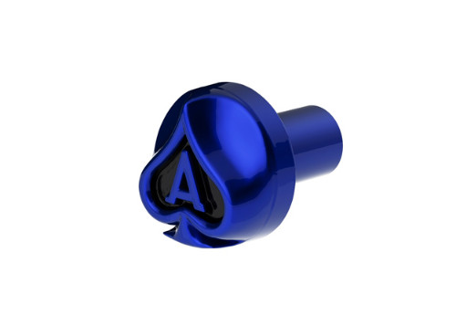 ACE OF SPADES AIR VALVE KNOB - INDIGO BLUE WITH GLOSS BLACK INLAY