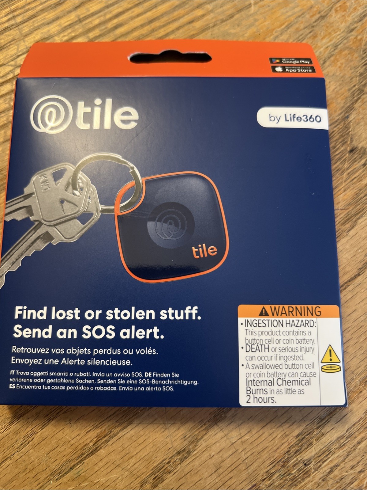 TILE MATE BY LIFE360 BLUETOOTH KEY FINDER NAVY BLAZE BRAND NEW SEALED