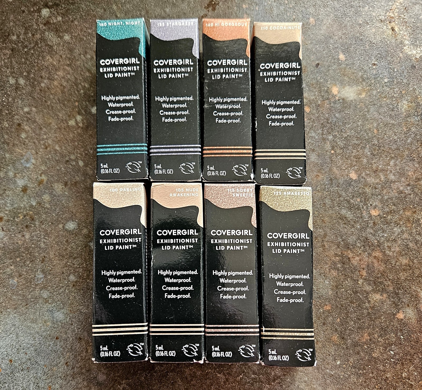 Lot Of 8 Covergirl Exhibitionist Lid Paints .16 oz ea. NIB! All Different Colors