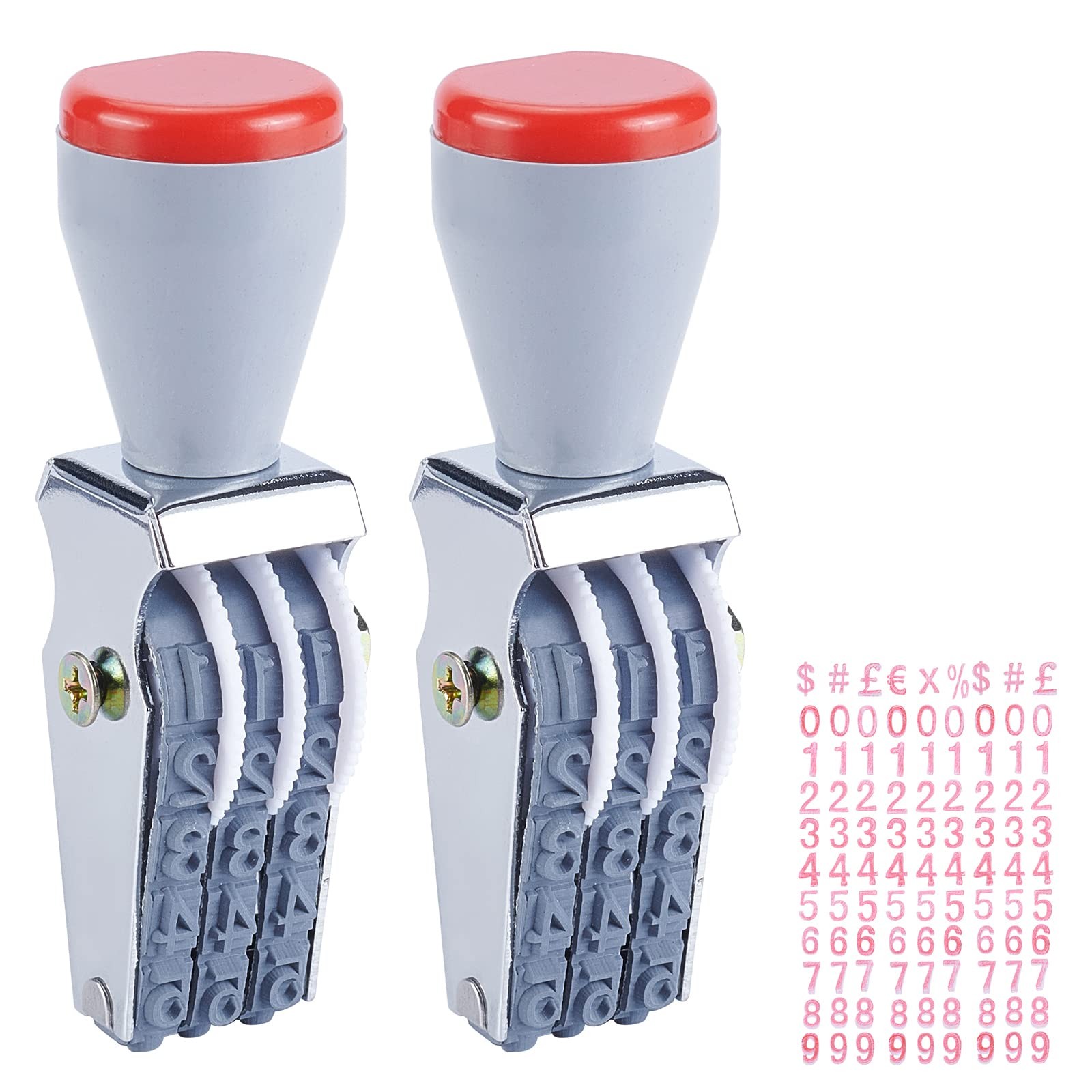 NBEADS 2 Pcs Rubber Number Roller Stamps, 3 Digits Adjustable Personalized...