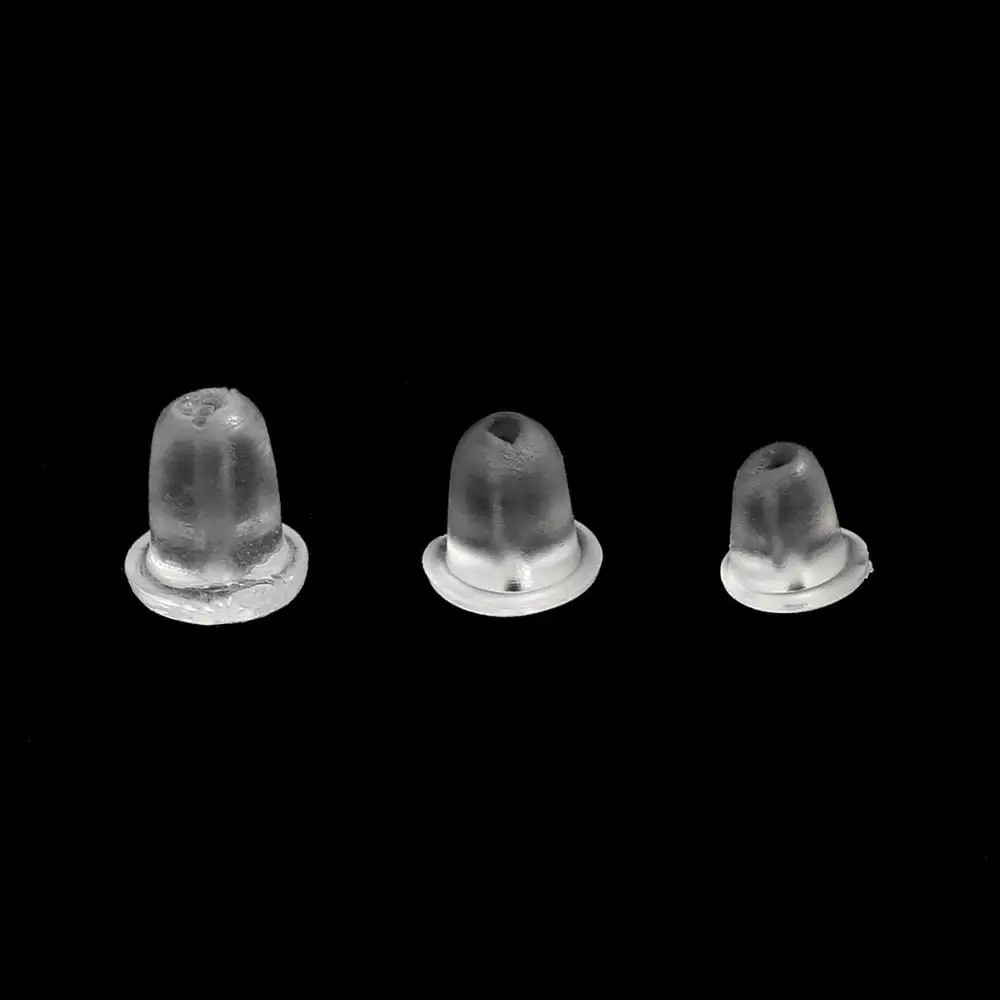 100pc Silicone Earring Backs 5mm x 4mm Cone Shaped Backing Soft Stopper Rubber