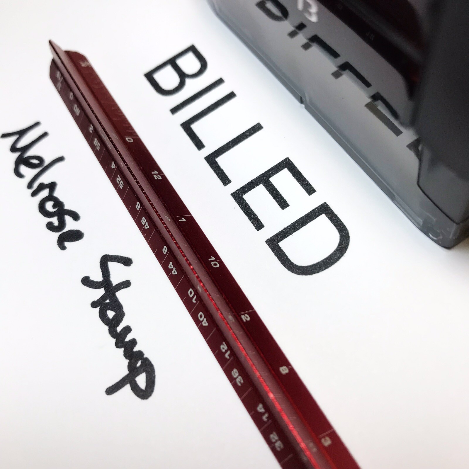 Billed Rubber Stamp Black Ink Self Inking Ideal 4913