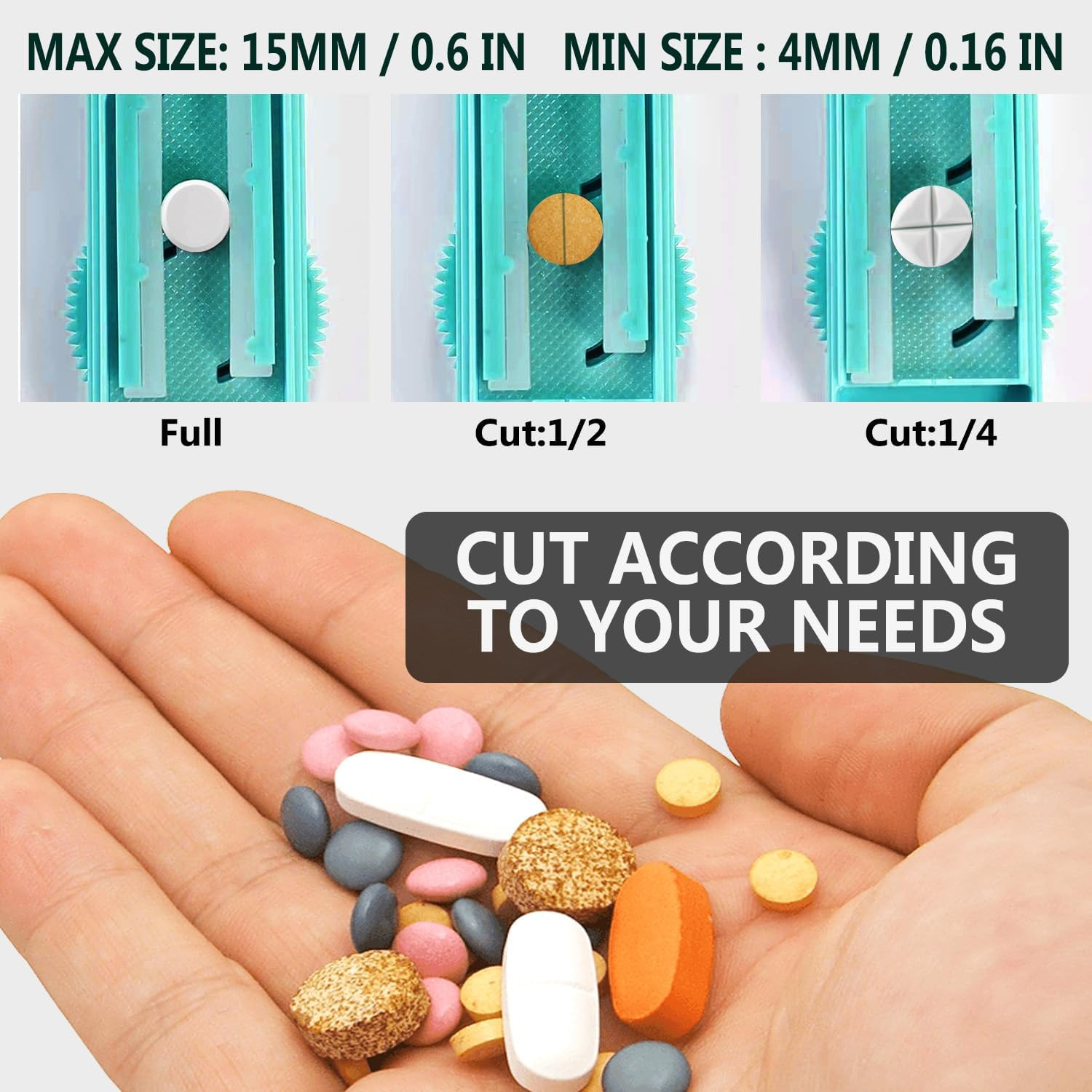 Pill Cutter Splitter for Small and Tiny Pills, Larger Pills. Adjustable Pill Spl