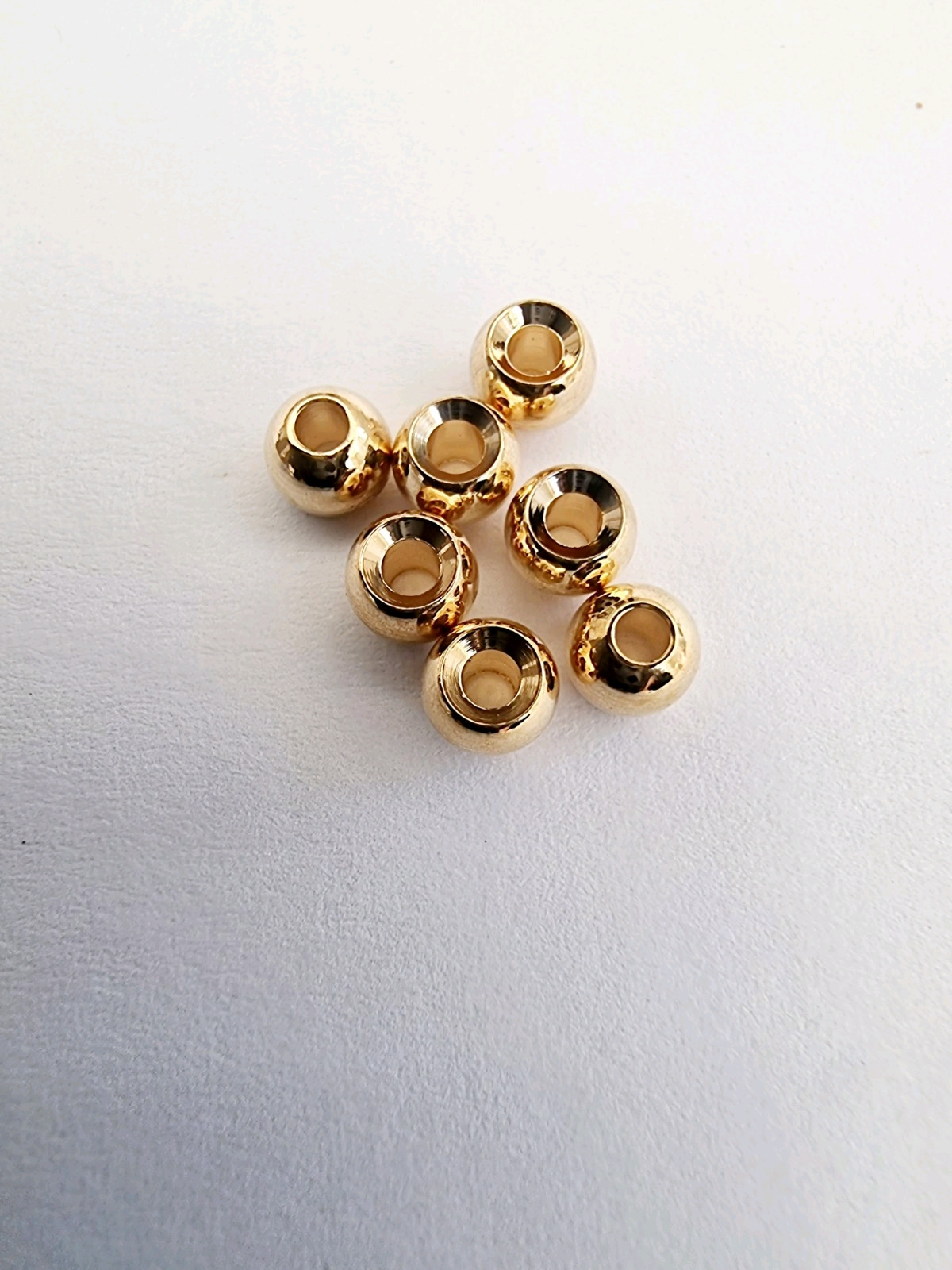Fly Tying Materials 50 Packs 4mm Gold Color Countersunk Brass Beads.