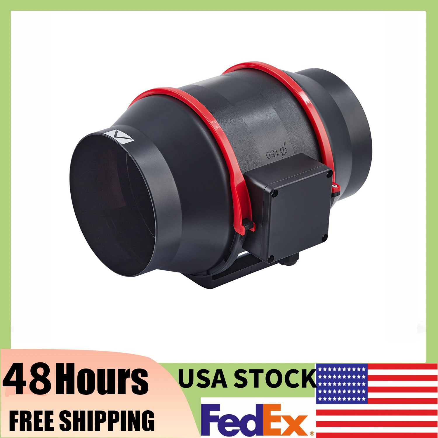 ⭐6INCH Quiet AC-Motor Inline Fan W/Variable Speed Controller for Home Ventilatio