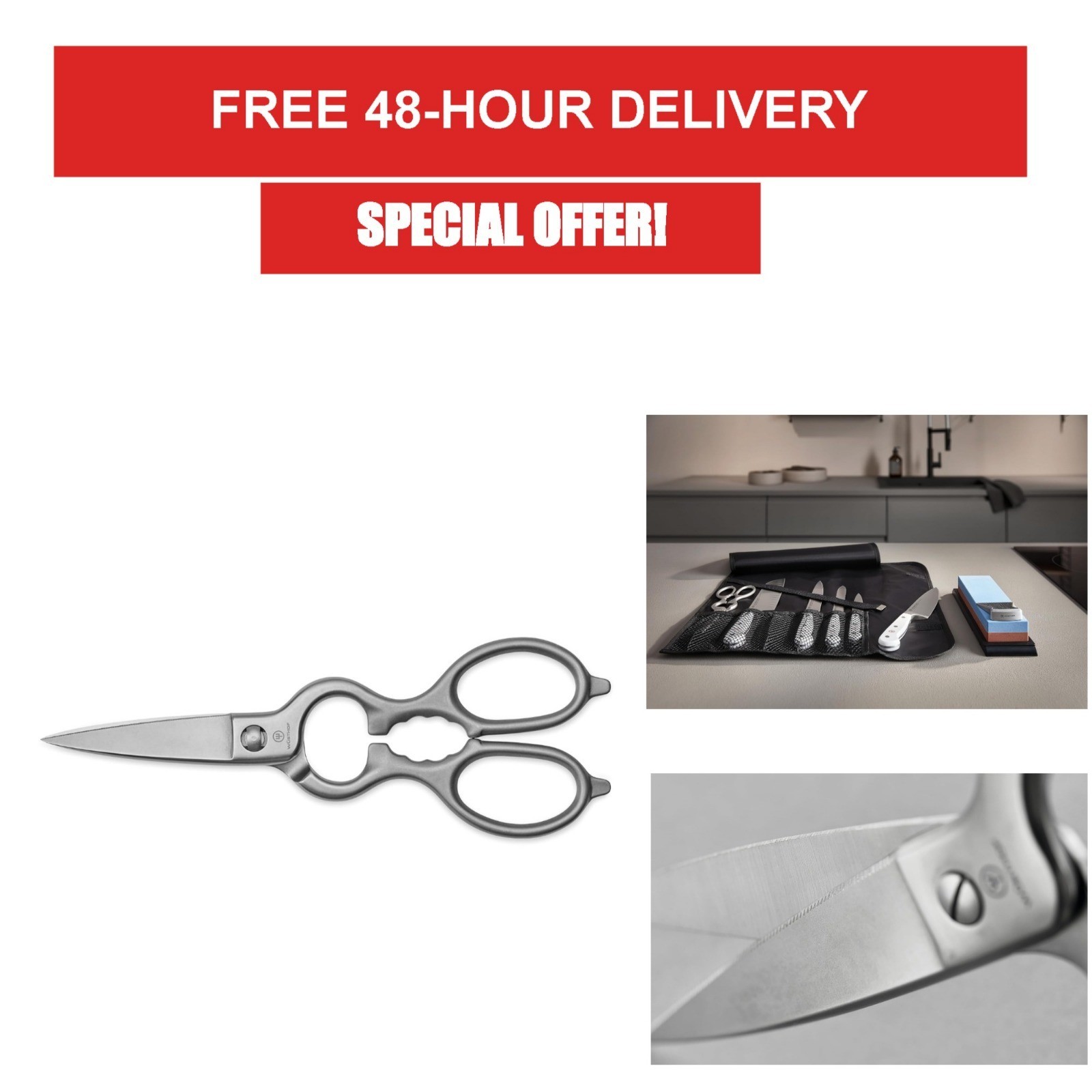 Wüsthof Stainless Kitchen Shears - Versatile and Efficient Tool