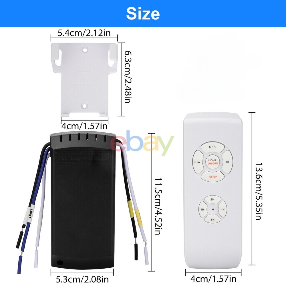 Universal Ceiling Fan Lamp Light Timing Wireless Remote Control Receivers...