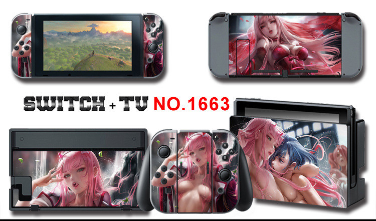 Vinyl Decal Skin Sticker Protector for Nintendo Switch Lovely Anime Girl #1663