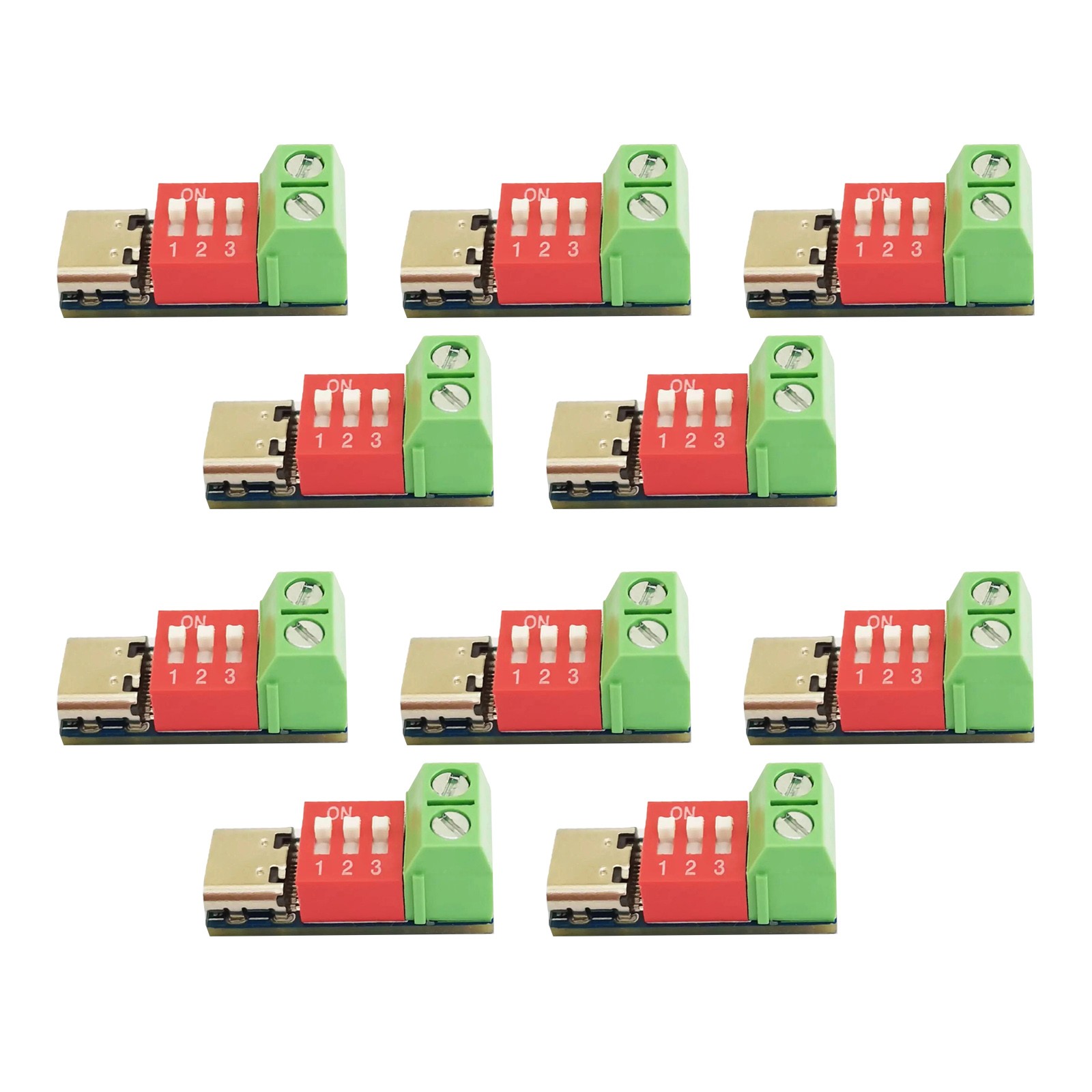 USB-C PD Trigger Module 10pcs Set Adjustable Output 20V Max Fast Charge PD3.0