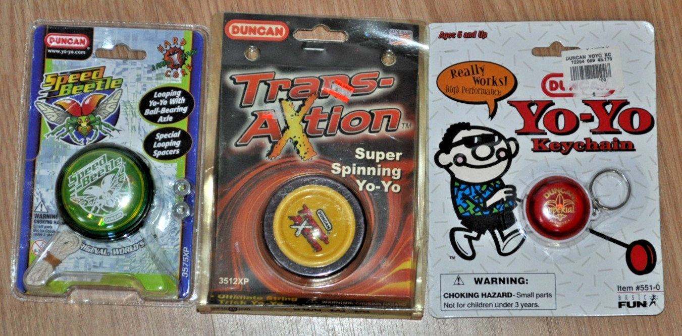 Vintage NEW NWT OLD STOCK Duncan Yo-Yo LOT Speed Beetle Yo Yo 2003 1998 keychain