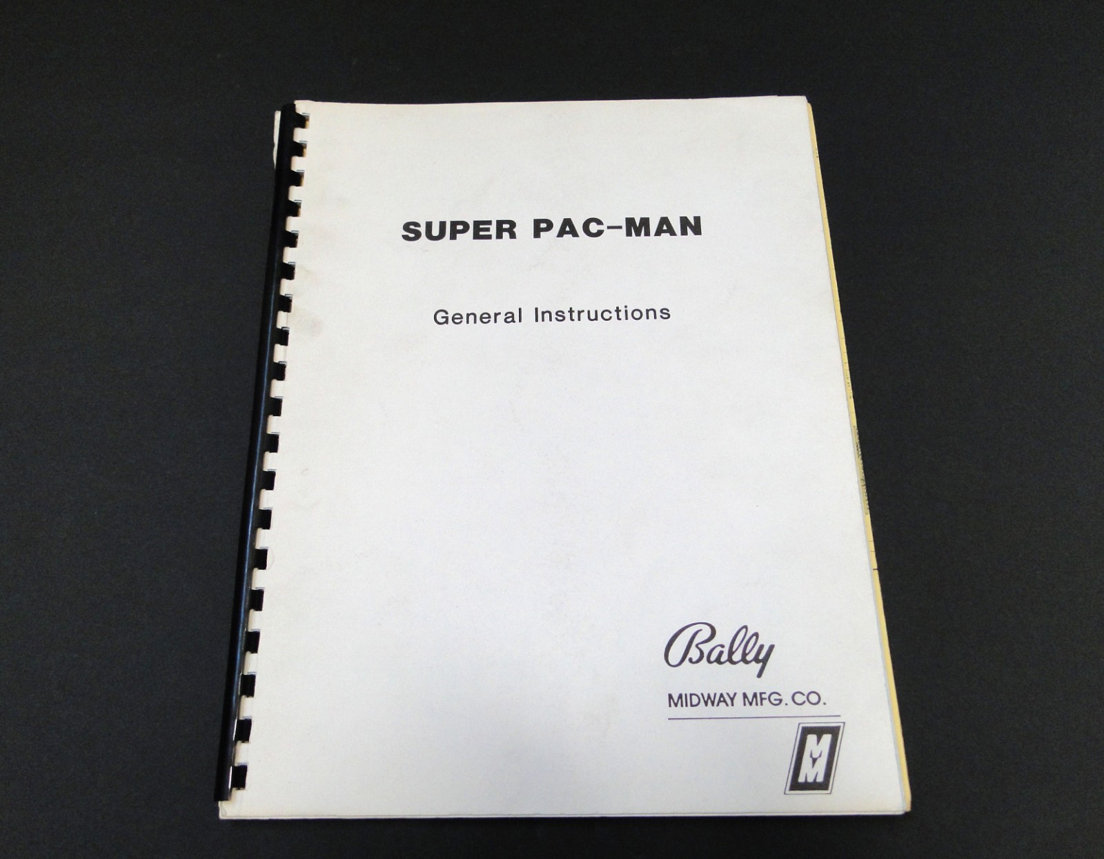 Vintage 1982 Bally: Super Pac-Man Arcade General Instructions
