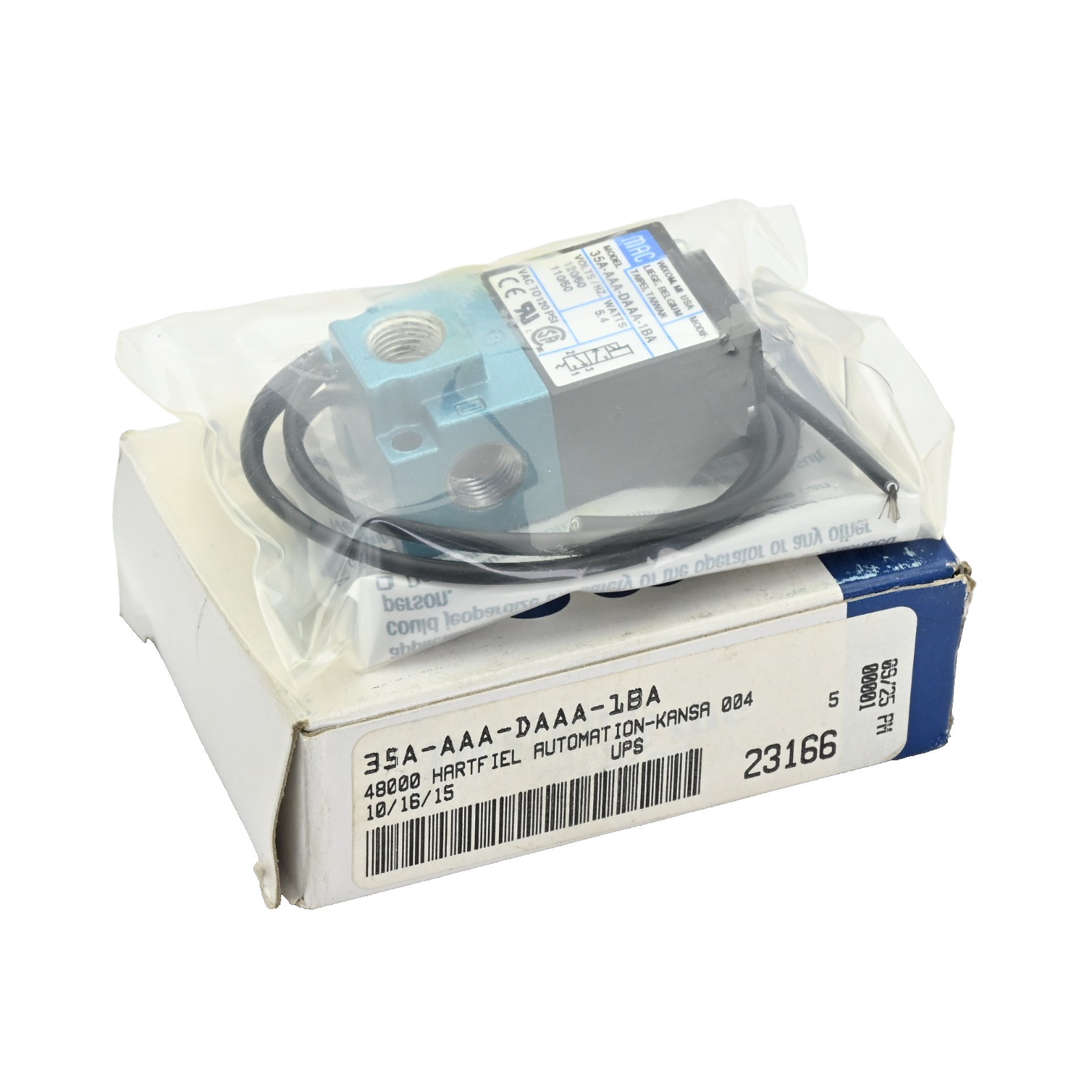 MAC Valves 35A-AAA-DAAA-1BA Direct Solenoid 3-Way Poppet Valve 1/8" 120V