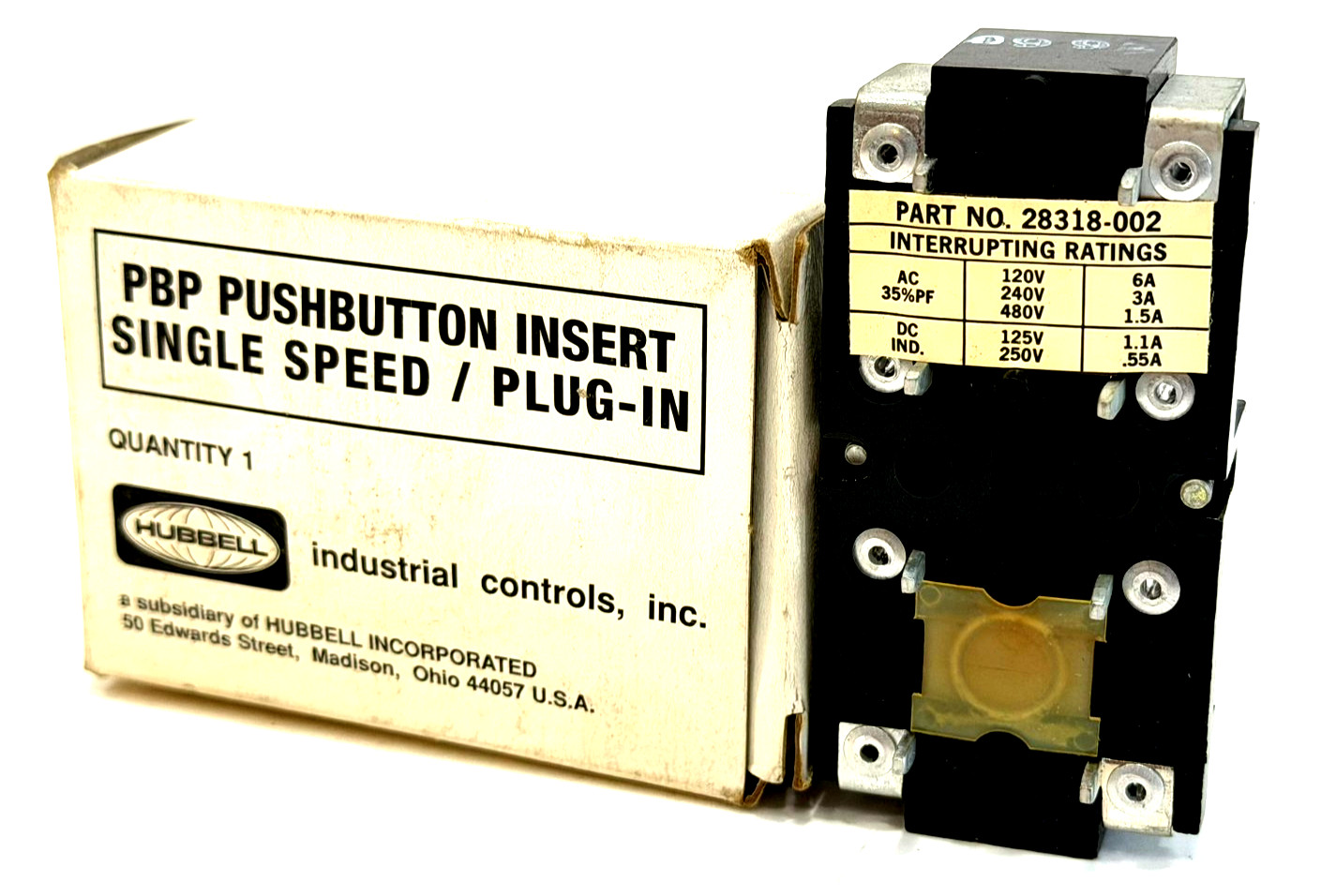 NEW HUBBELL 28318-002 PUSHBUTTON ASSEMBLY 328318002