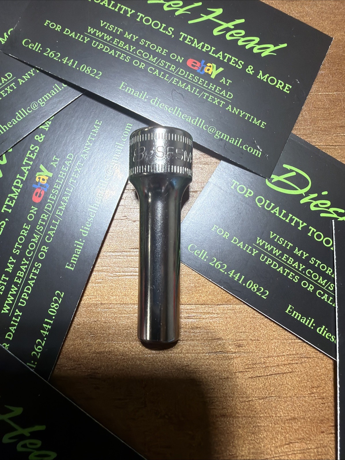 *NEW* Snap On Tools SFSM8 - 8mm 3/8" Dr 6-Point Metric Deep Socket FREE SHIP