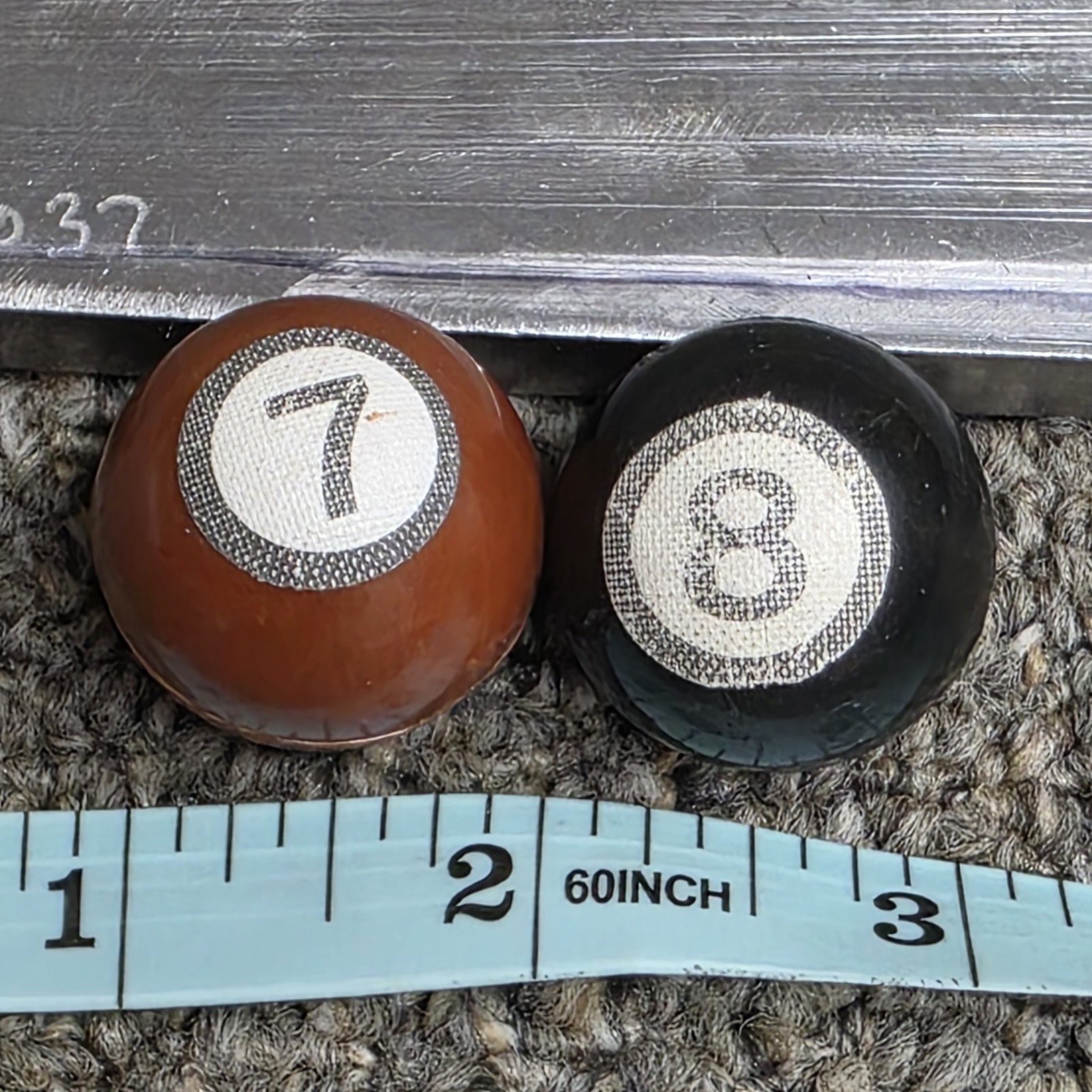 vintage made in japan small bouncing balls lot of 2 pool balls # 7 & # 8