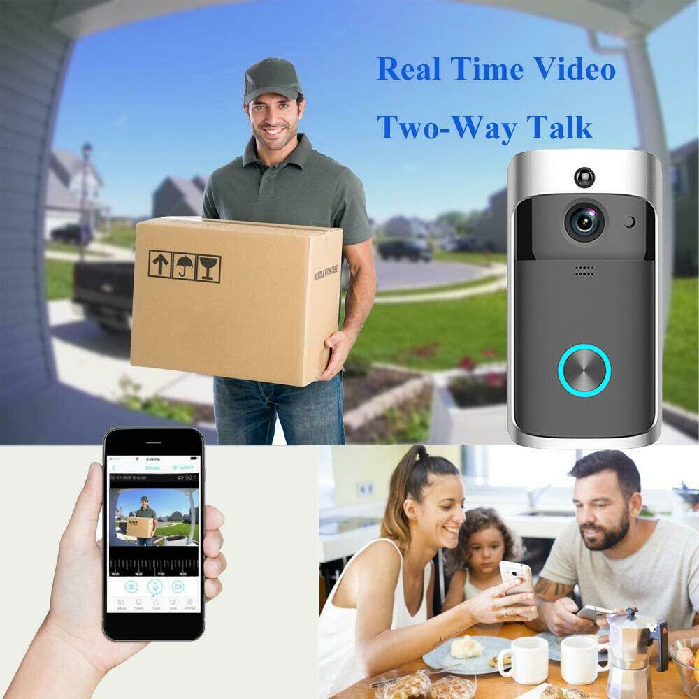 Wireless WiFi Video Doorbell 720P Smart Door Ring Intercom Security Camera Bell