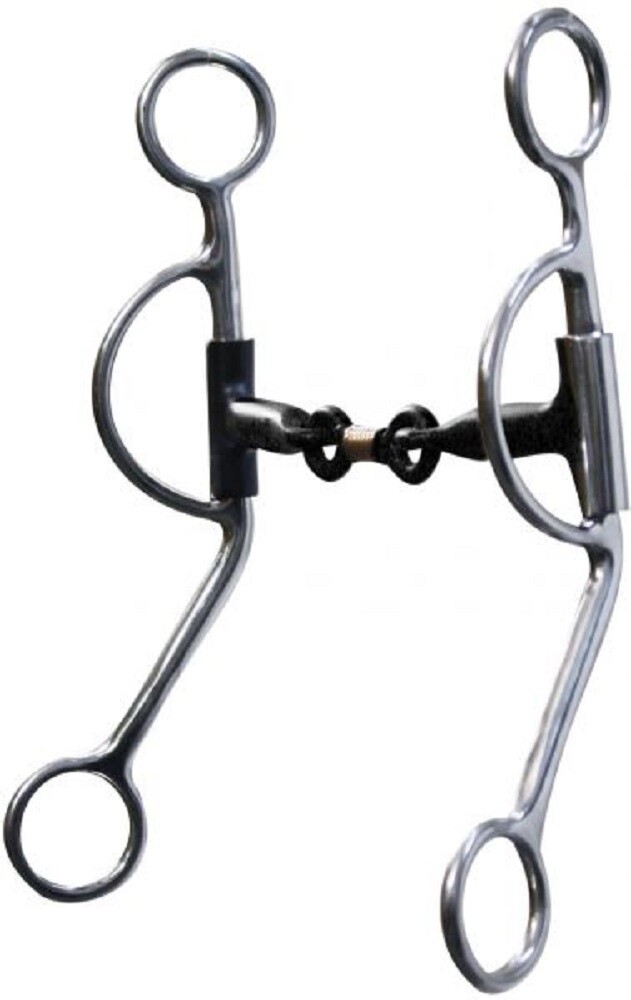 SWEET IRON TRAINING SNAFFLE BIT w/ copper dog bone 5 1/4" mouth 7 3/4"cheek