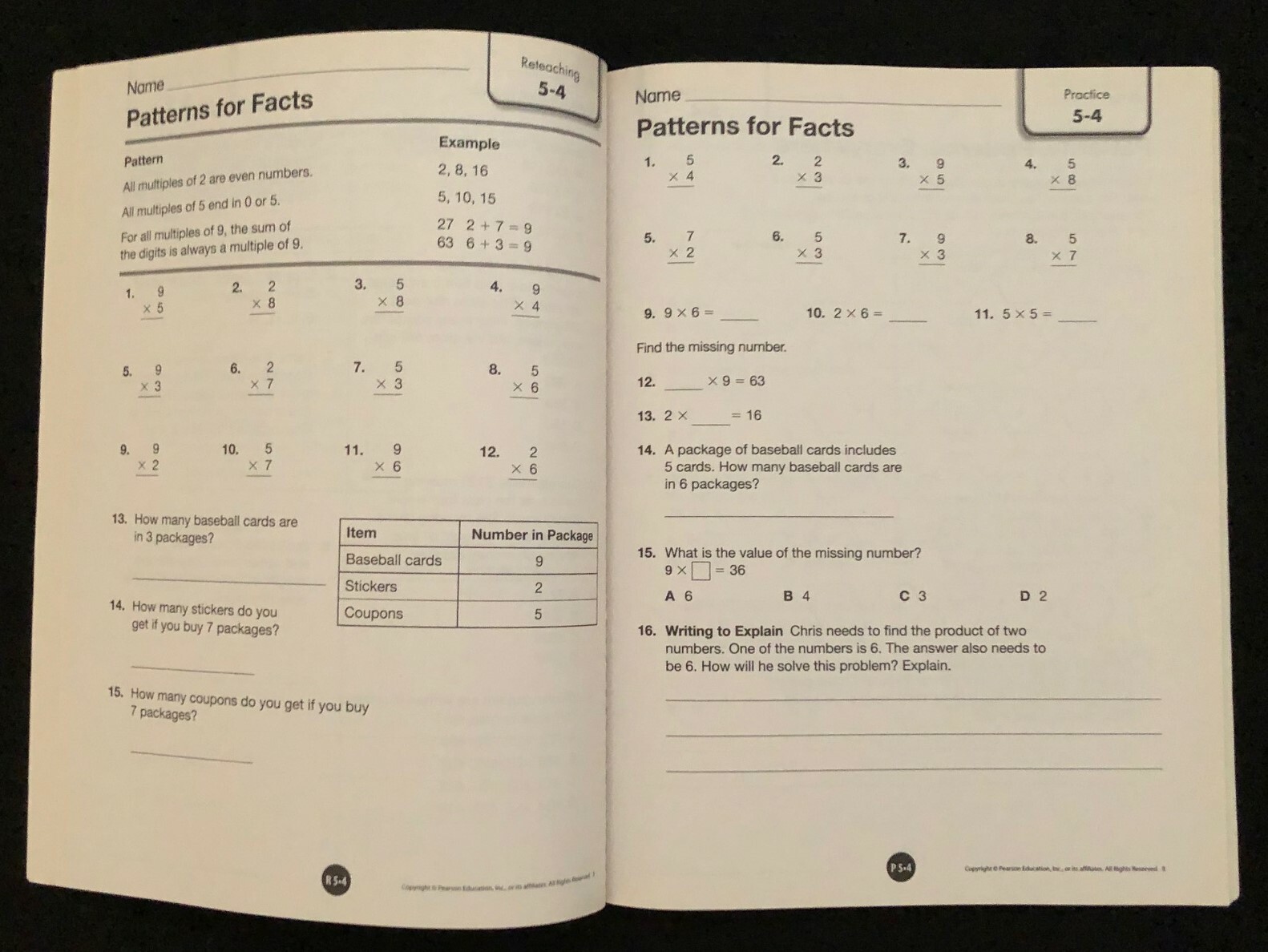 3rd Grade - TEACHER'S RESOURCE MASTERS (5 book set) (2012, Pearson)