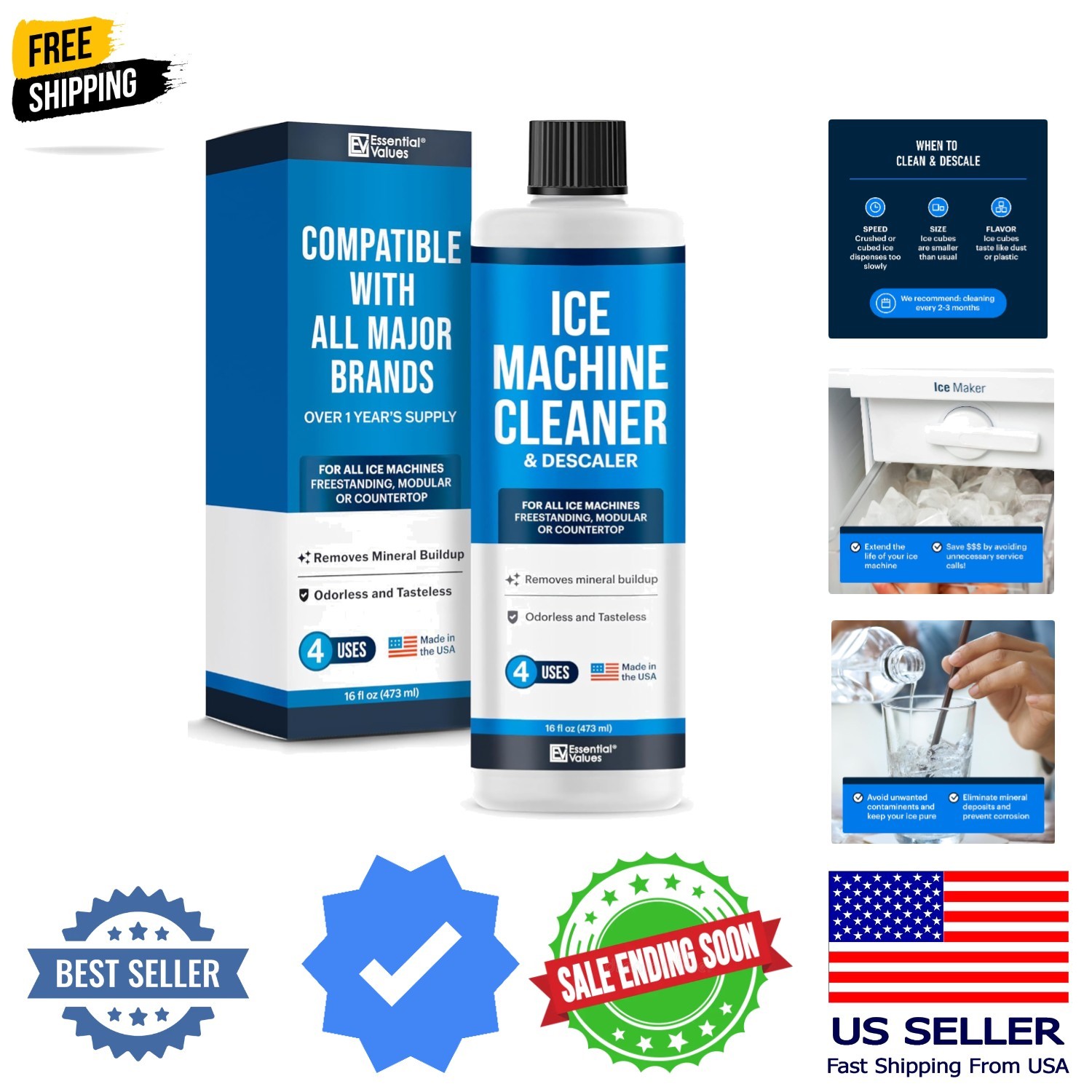 Ice Machine and Descaler 16 fl oz - Ice Maker and Descaler - Compatible with ...