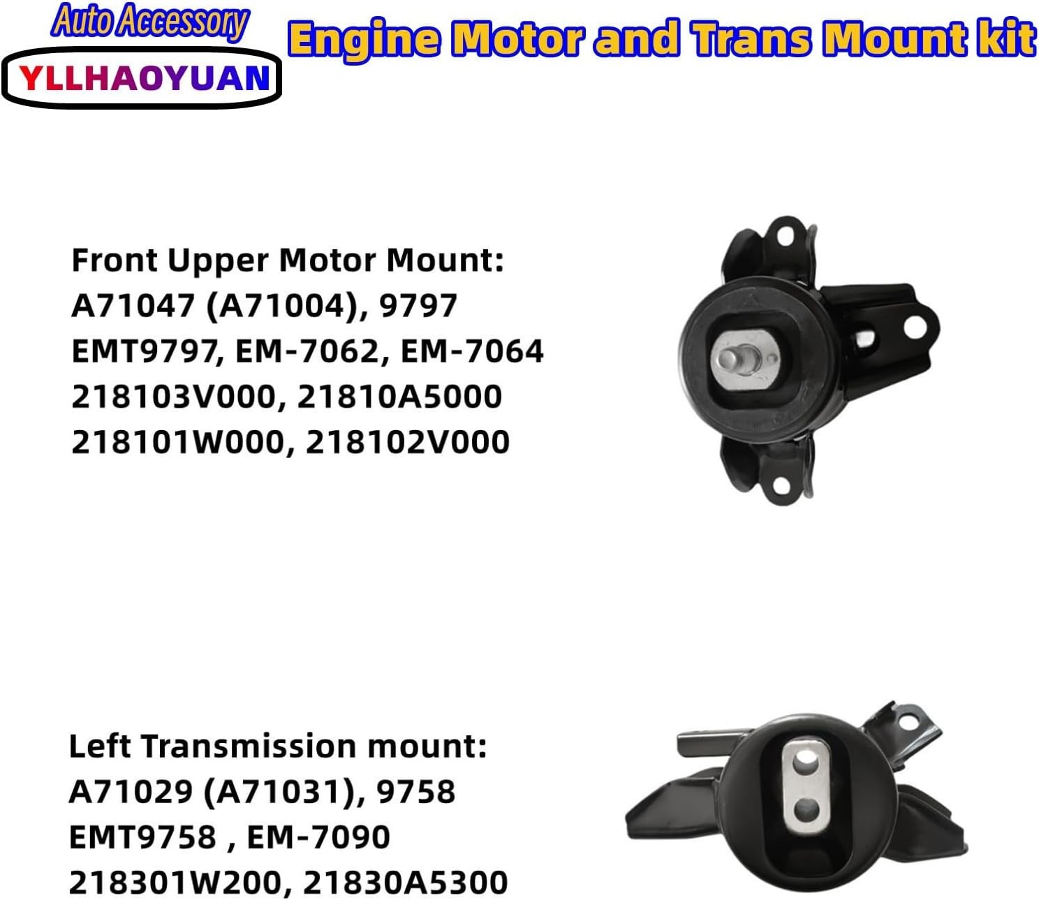 Engine Motor Transmission Mount 3 Kit Compatible with Hyundai Accent 2012-2017 V