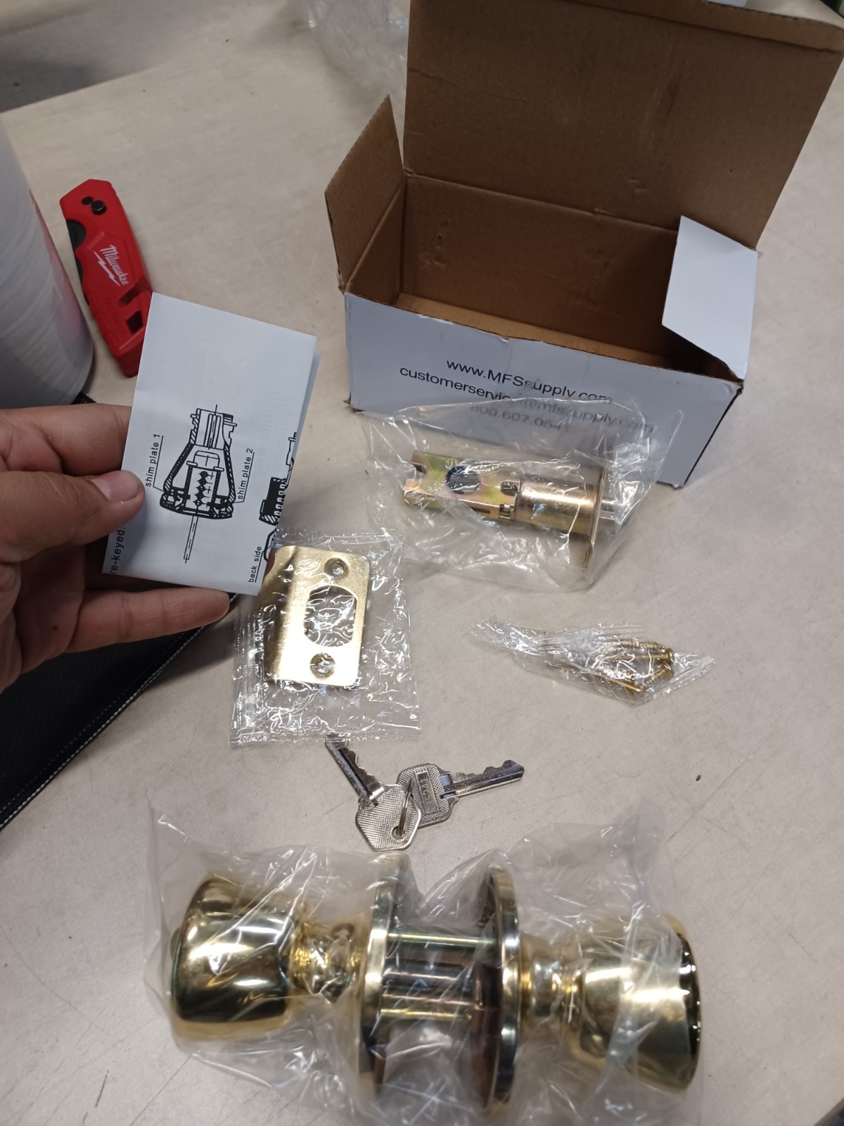 MFS Deadbolt Lock Polished Brass 35241