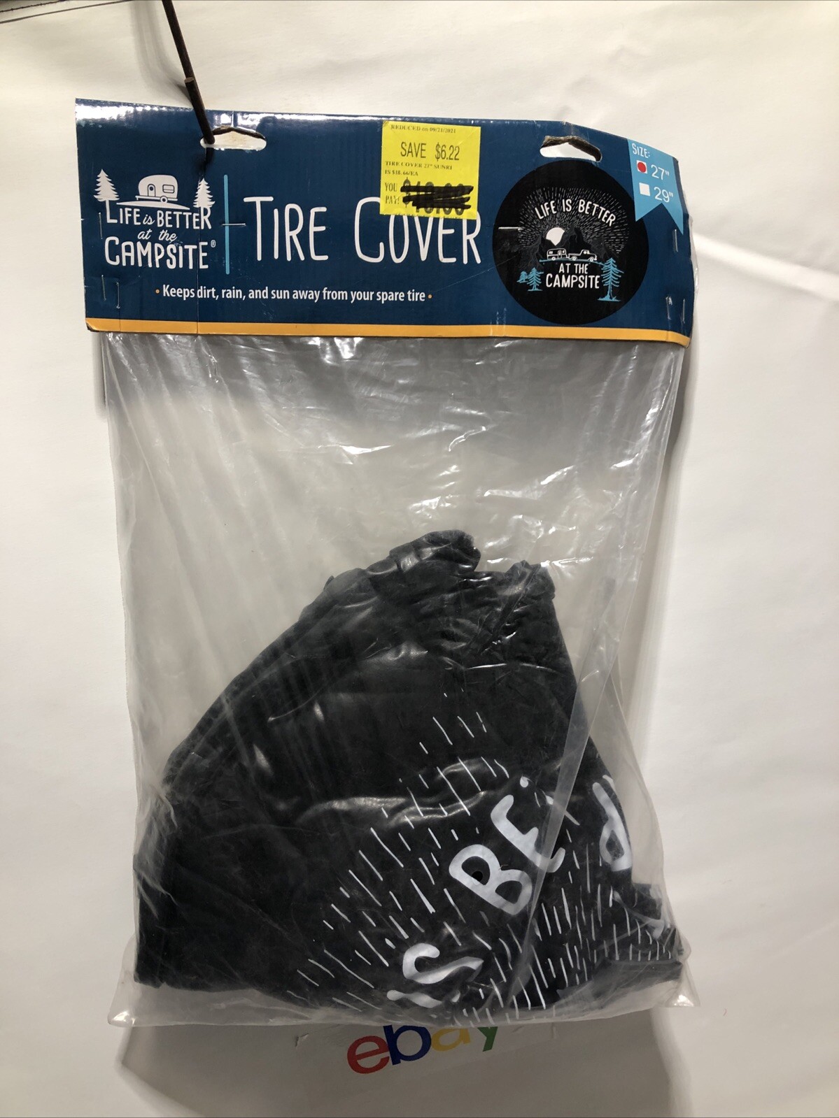Camper Camco Life is Better at the Campsite Sunrise 27” RV Spare Tire Cover NEW
