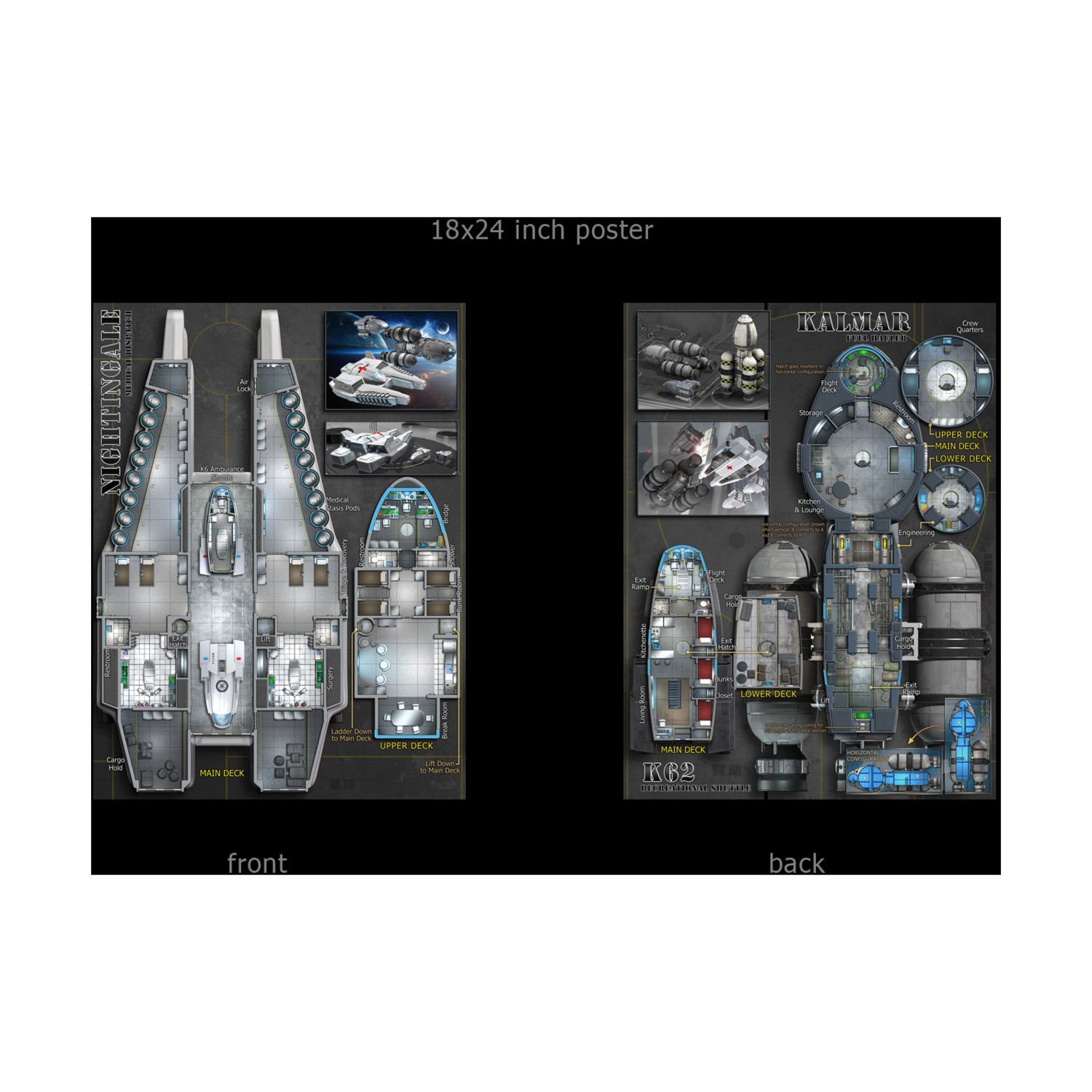 0-hr Starship Posters Nightingale, Kalmar, & K62 NM