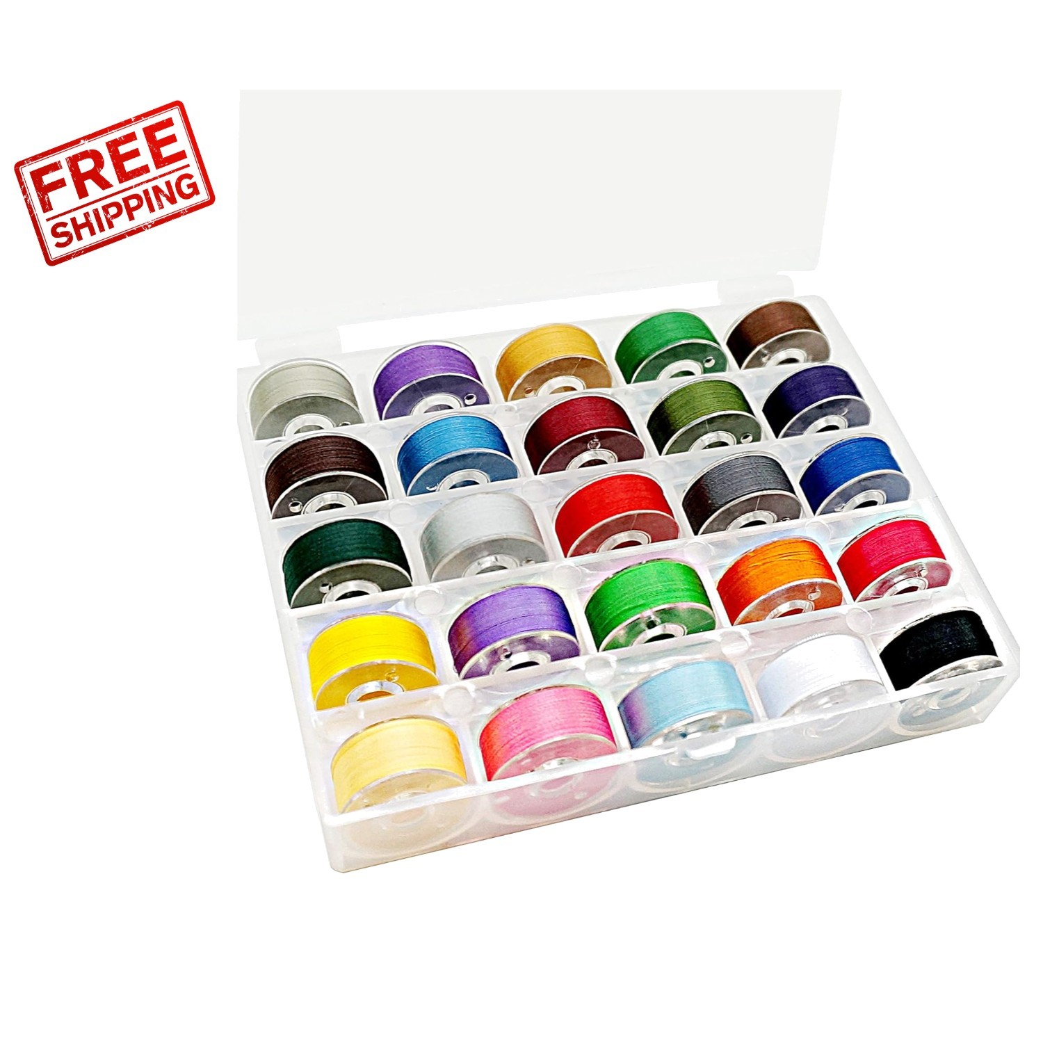 High Tenacity 70D/2 Prewound Bobbin Thread - 25 Vibrant Colors for Embroidery
