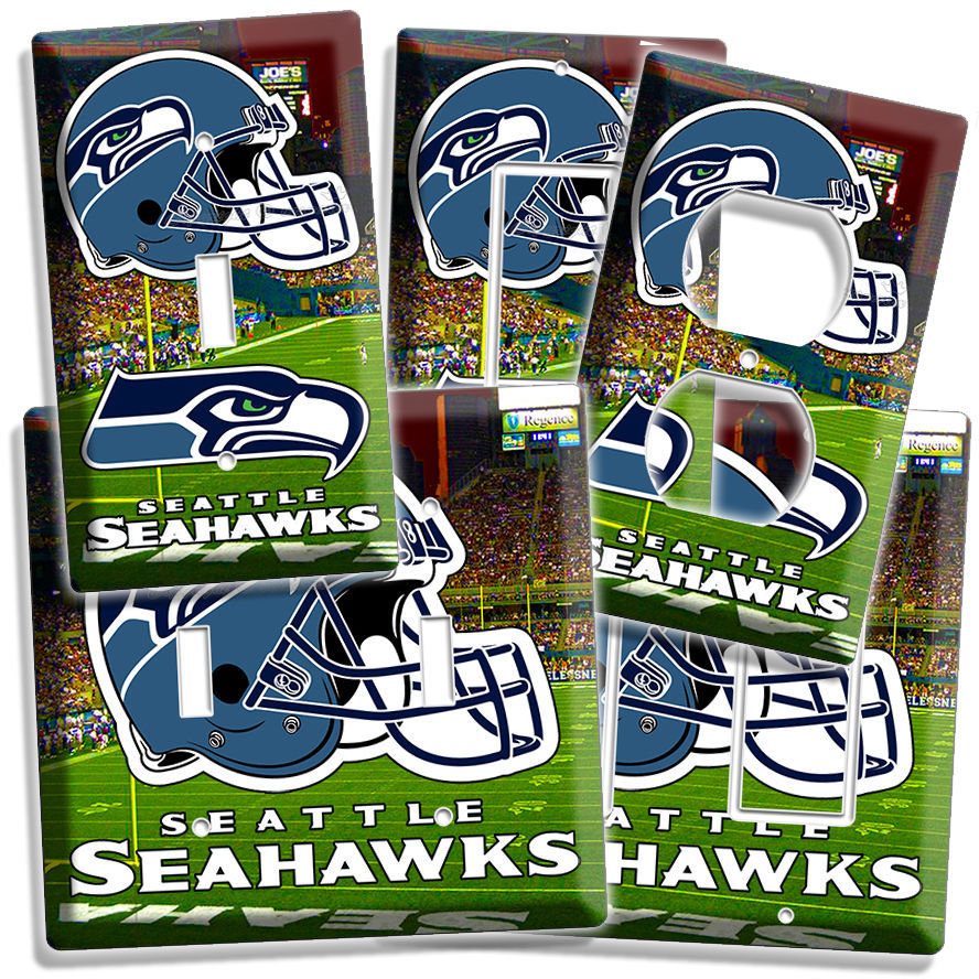 NEW SEATTLE SEAHAWKS NFL SUPER BOWL CHAMPIONS FOOTBALL LIGHT SWITCH OUTLET PLATE