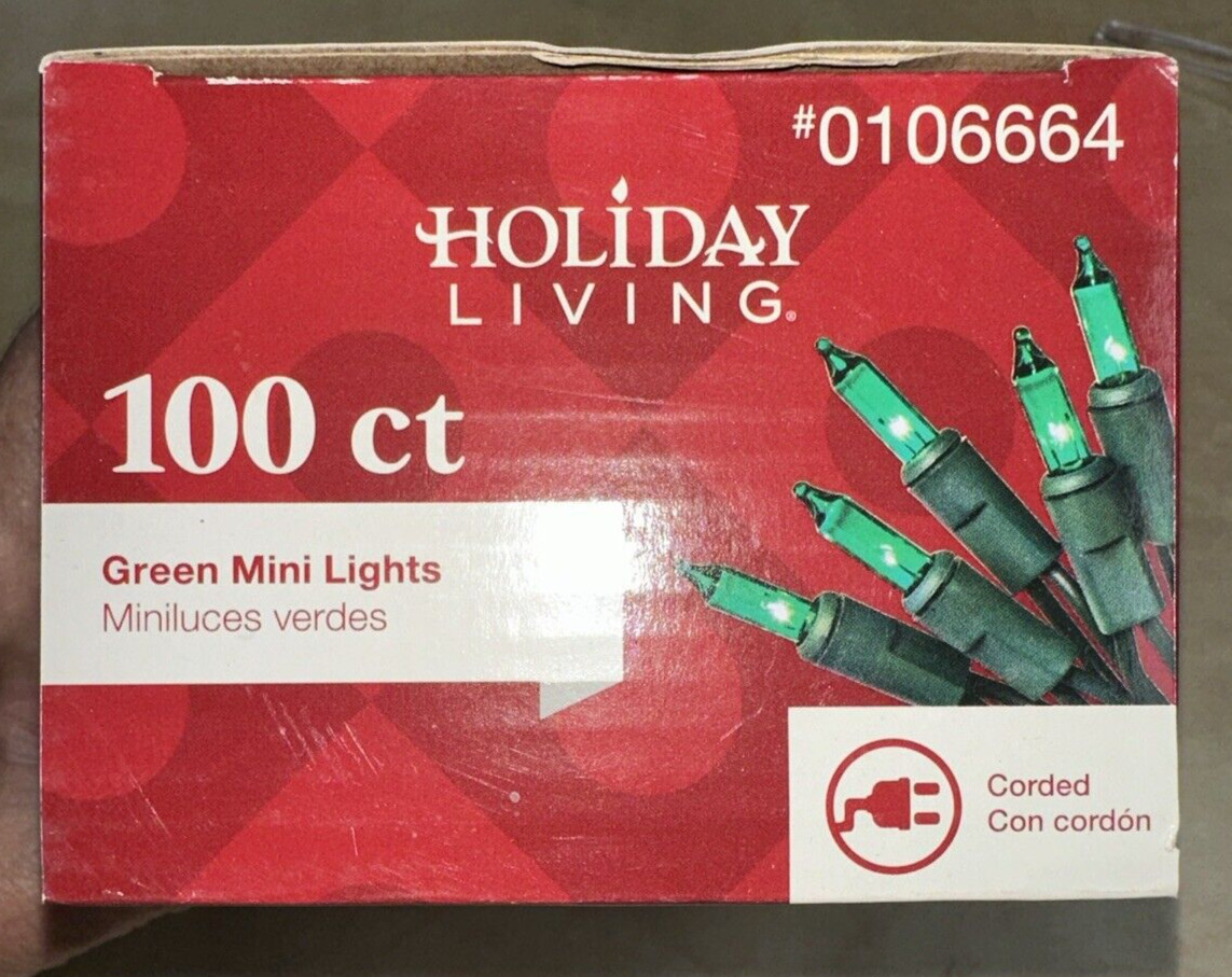 100 Count Mini String Christmas Lights GREEN wedding green wire
