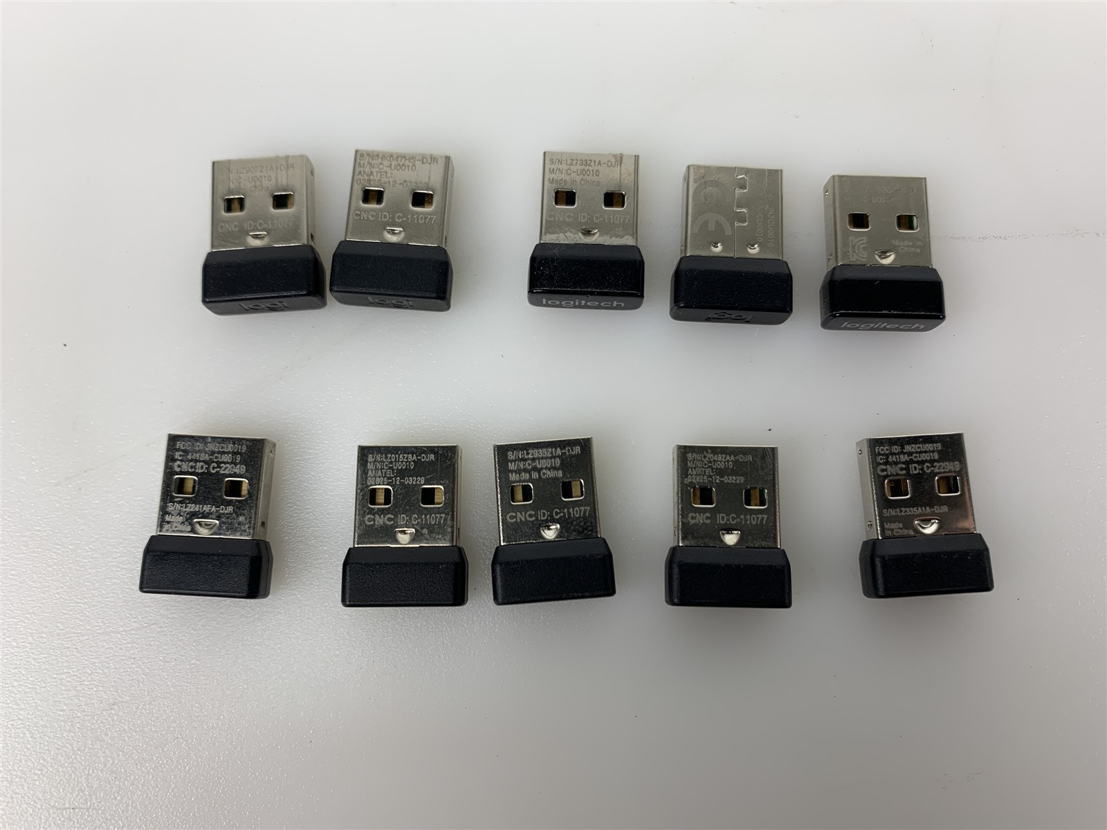Lot of 10 - Logitech C-U0010 C-U0019 USB Receiver