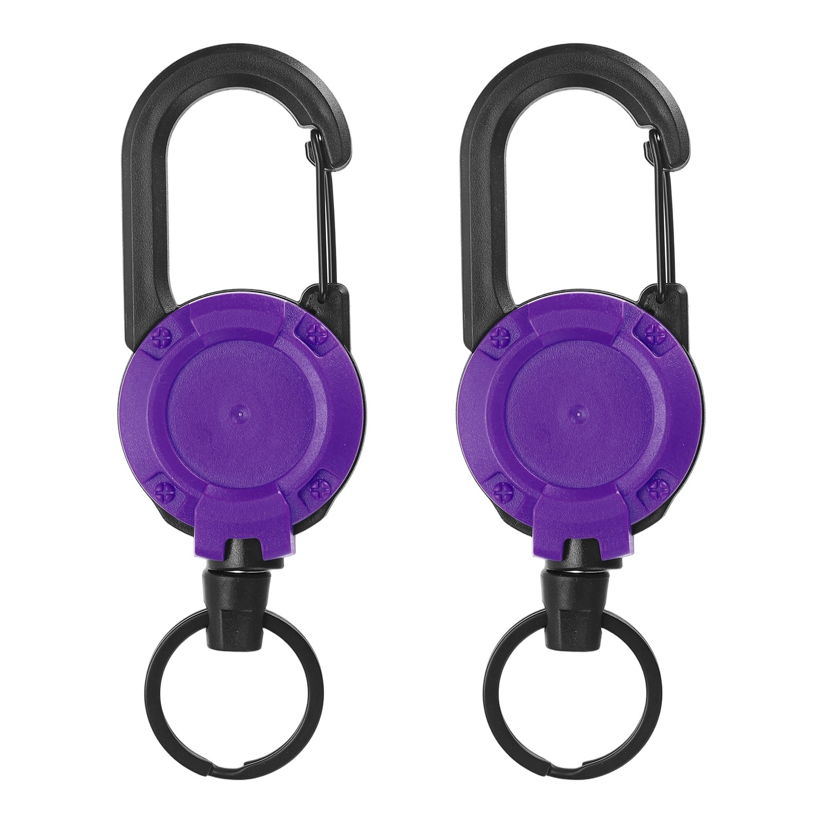 2Pcs Retractable Keychain Heavy Duty Retractable ID Badge Holder Purple