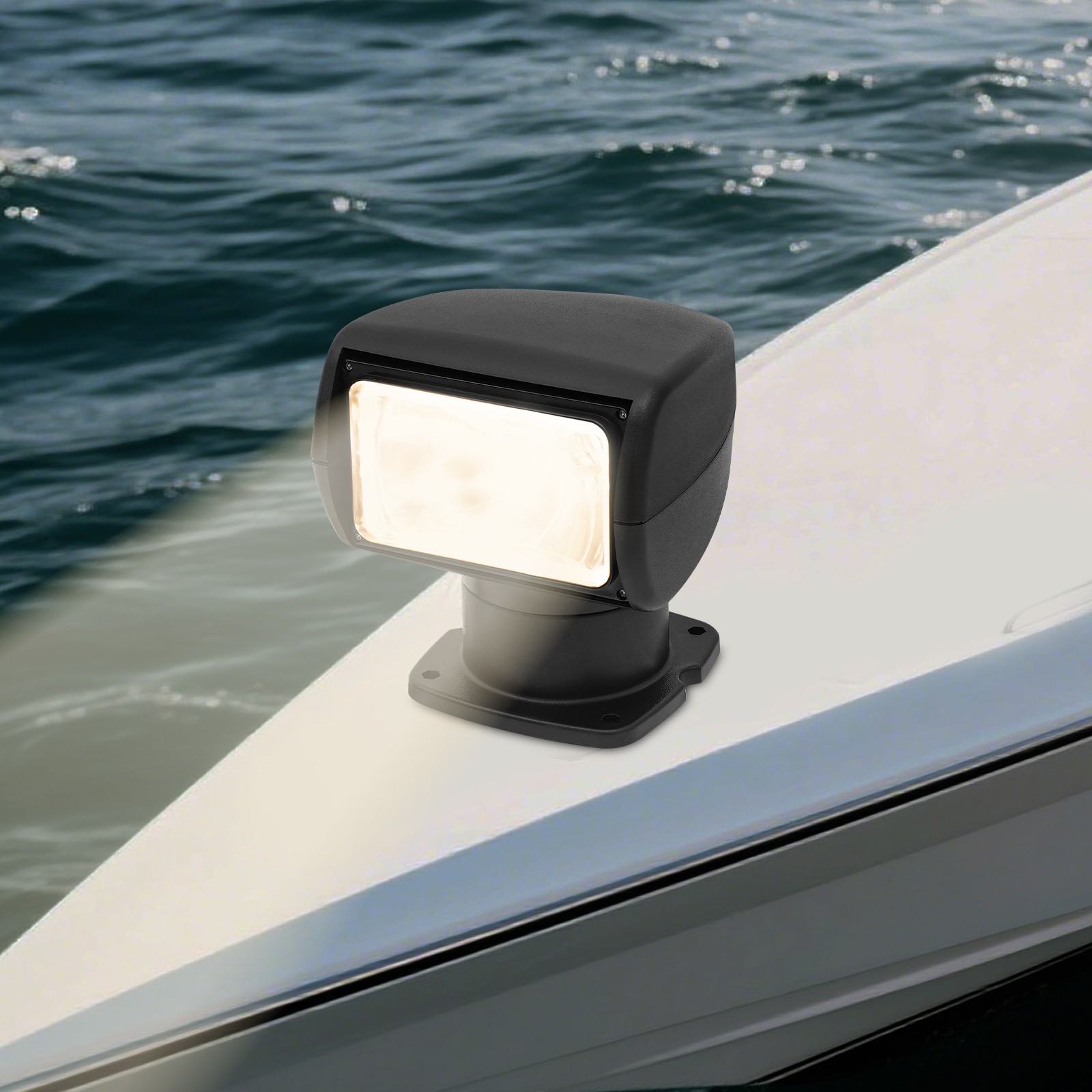 12V 100W Searchlight Boat Spotlight with Remote Control, Yacht Searchlight