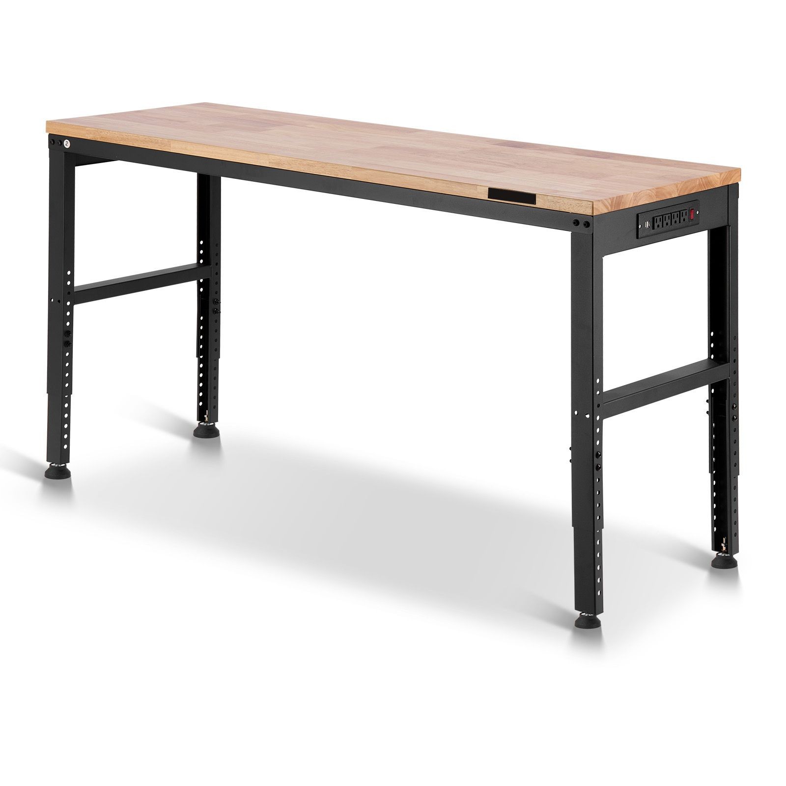 2000 lb Adjustable Height Oak Workbench 61x20