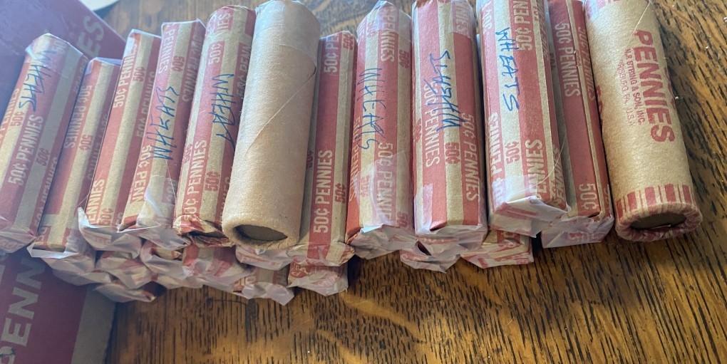 1940-1958 Wheat Cents - Mixed dates P-D-S mints - Unsearched - 50 Coin Roll