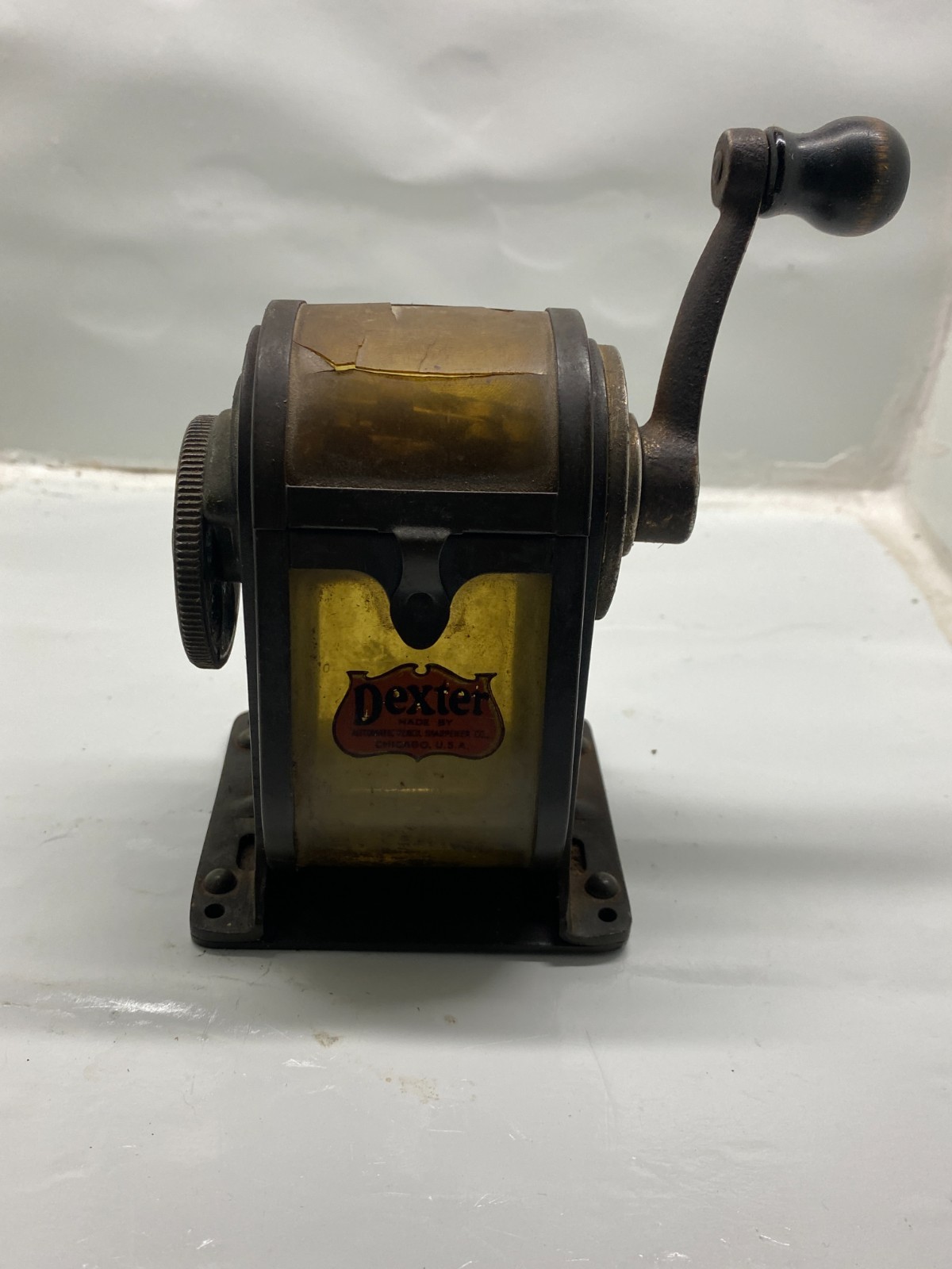 Vintage Dexter APSCO Pencil Sharpener Chicago USA Antique Crank Rare