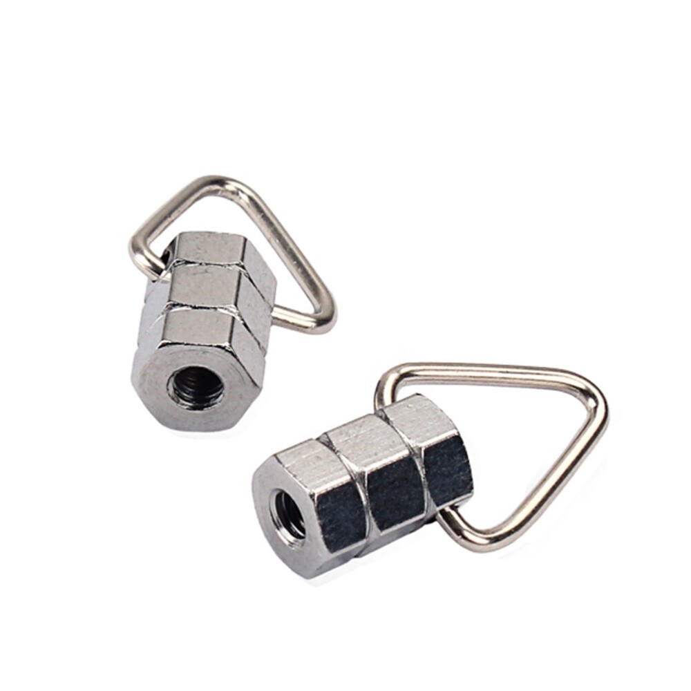2PCS Strap Lock Strap Button Banjo Guitar Strap Hook Button for Banjo (Silver)