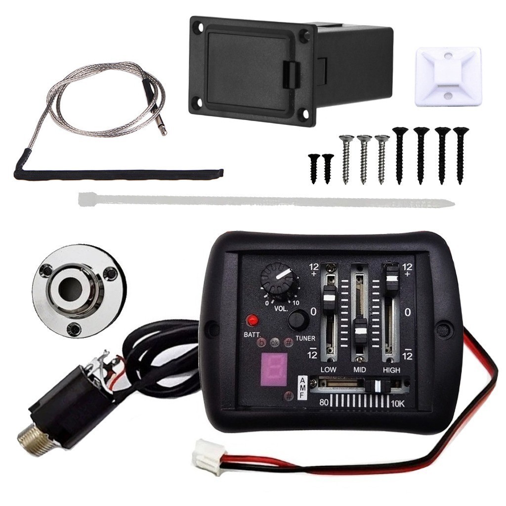 For Yamaha Acoustic 3-Bands Guitar Pickups Equalizer Tuner Preamp Piezo Pickups