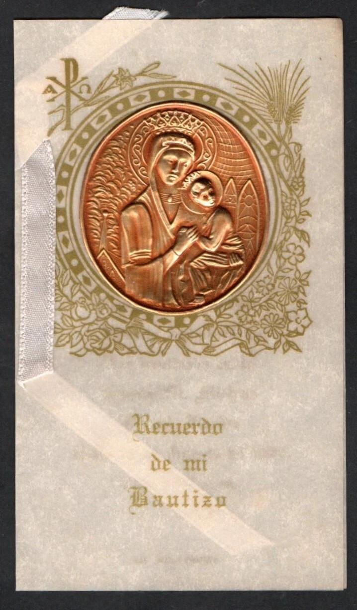 Holy card antique de la Virgin del P. Socorro santino image pieuse estampa