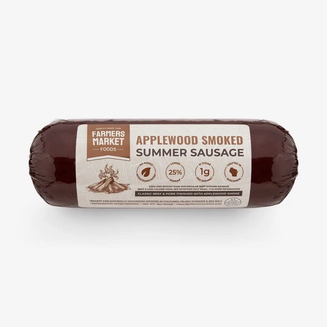 Get 3 Applewood Smoked Summer Sausage Beef & Pork Wisconsin 12oz each