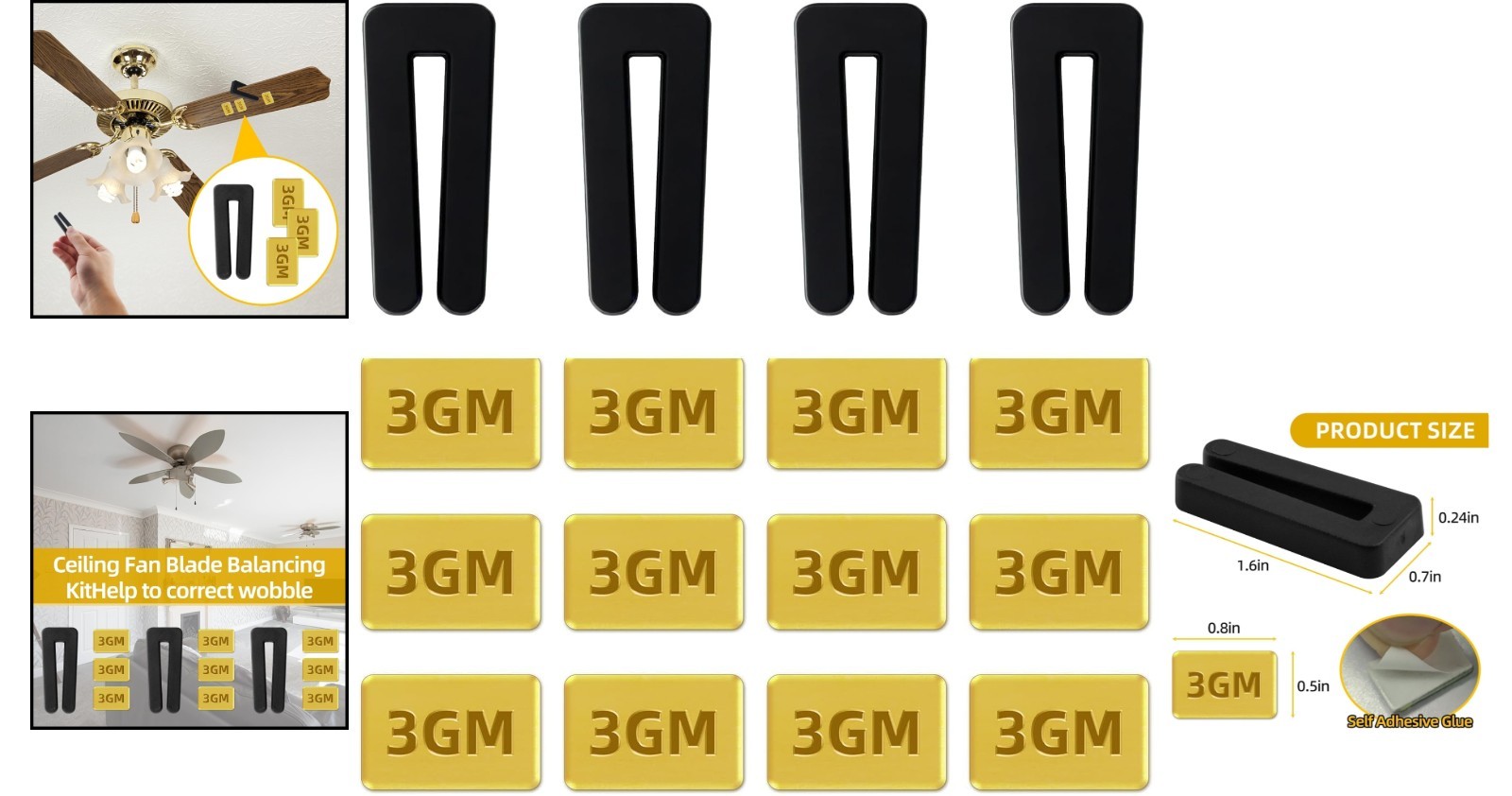 Ceiling Fan Balancing Solutions - 16 PCS Weights & Clips for Smooth Operation