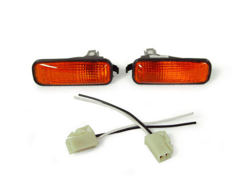 JDM Amber Dome Type Fender Side Marker Light+Wiring For 1996-2000 Honda Civic EK