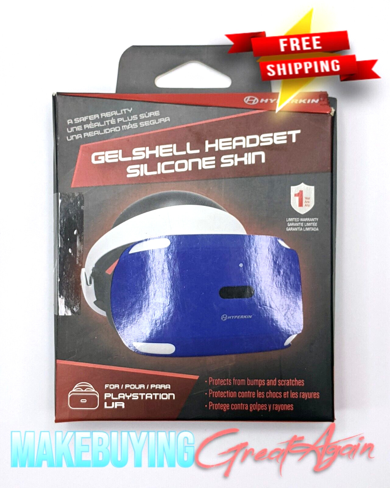 Hyperkin GelShell Headset Silicone Skin For PS VR M07259-BU, USA Seller