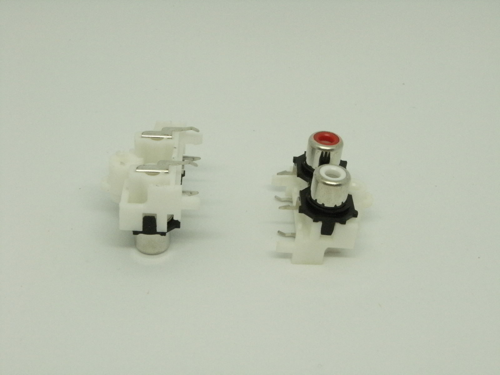 2x Pcs Pack RCA A/V Left Right White Red 2 Holes 4 Pins Socket Port Jack AV2-4