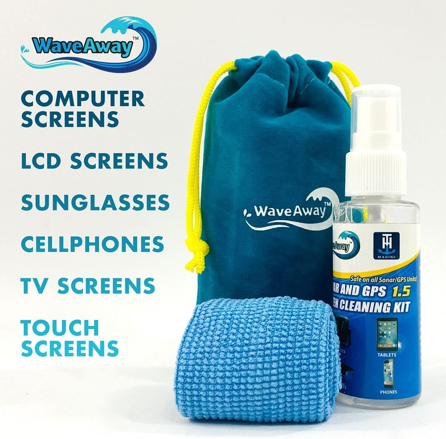 Versatile Wave Away Screen Cleaner - 1.5oz Ammonia-Free Solution for All Screens