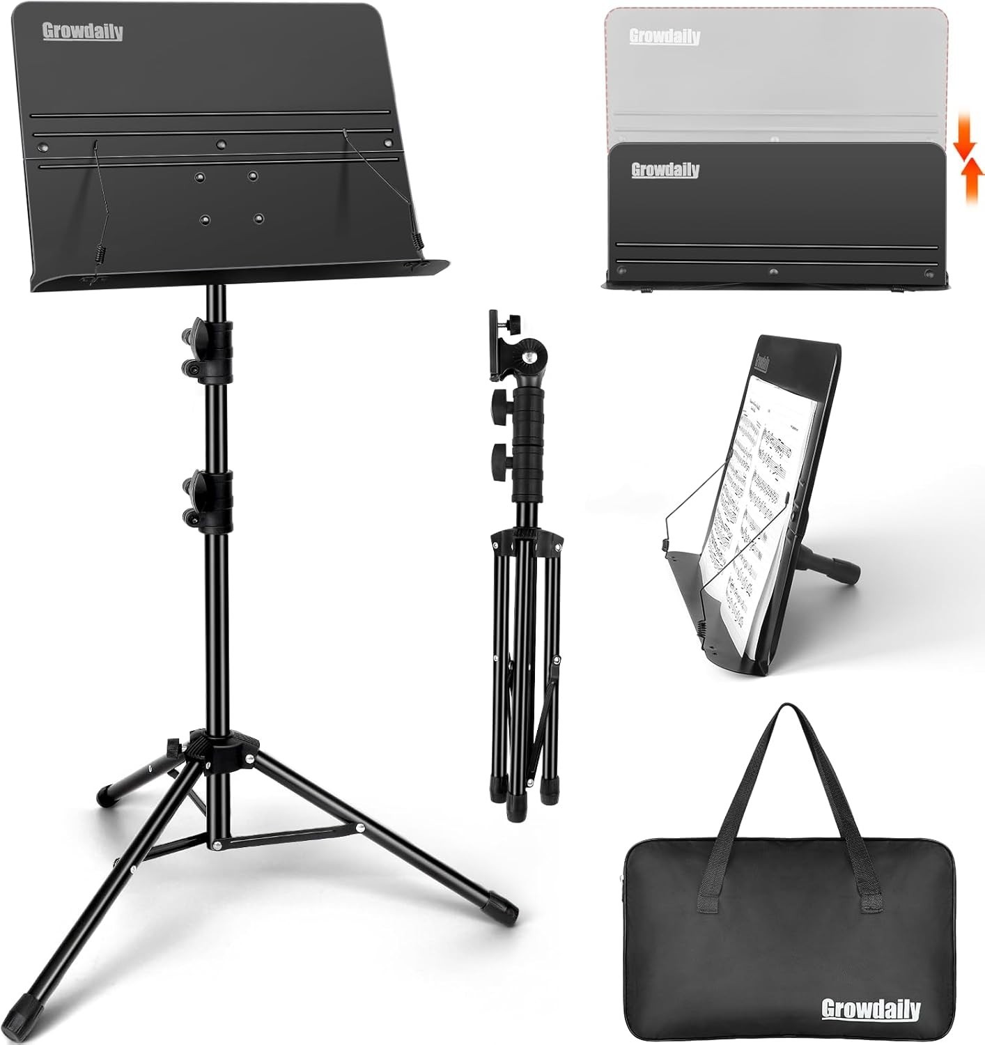 Portable Adjustable Folding Music Stand with Carrying Bag - Ideal for Musicians