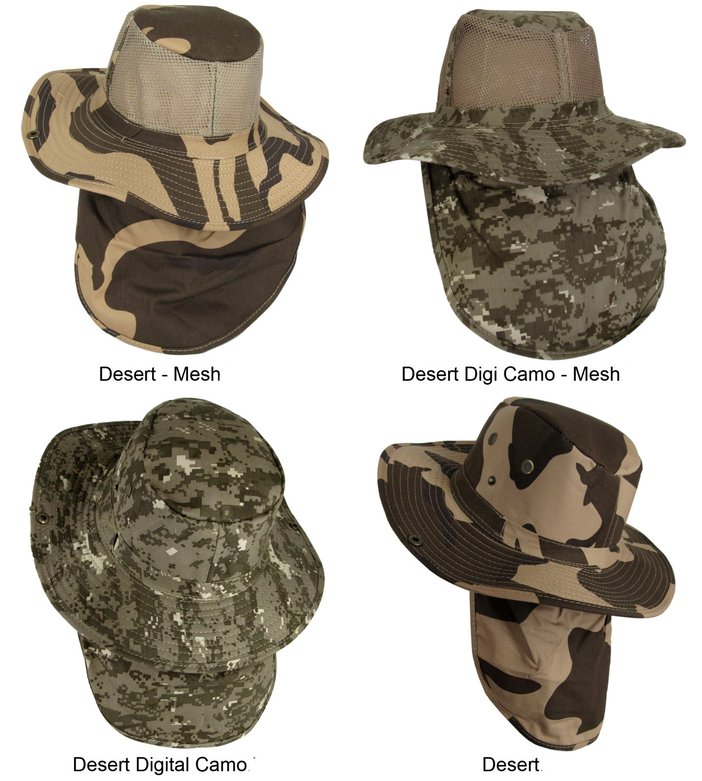 Fedora Sun Hat Neck Flap Cover Wide Brim Mesh Fishing Military Hiking Bonnie