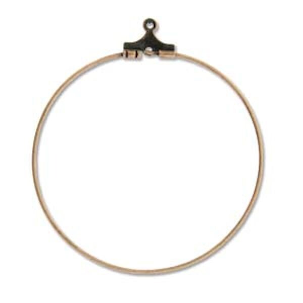 12 Antiqued Copper Plated Brass 40mm Round Earring Beading Hoops